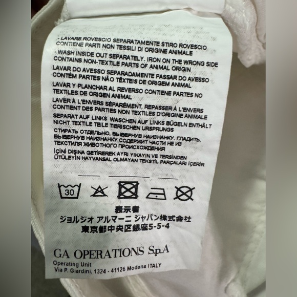 Emporio Armani J18 Straight Leg Slim Fit White Women’s Jeans Size 24 - Picture 12 of 12